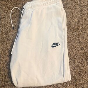 Nike White Sweatpants with Logo